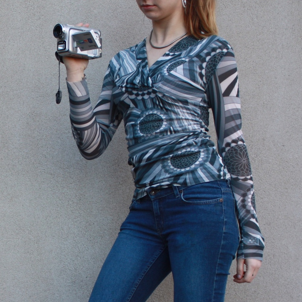 SOLD COPY - Mesh patterned long sleeved top from Sweet Pea by Stacy Frati
